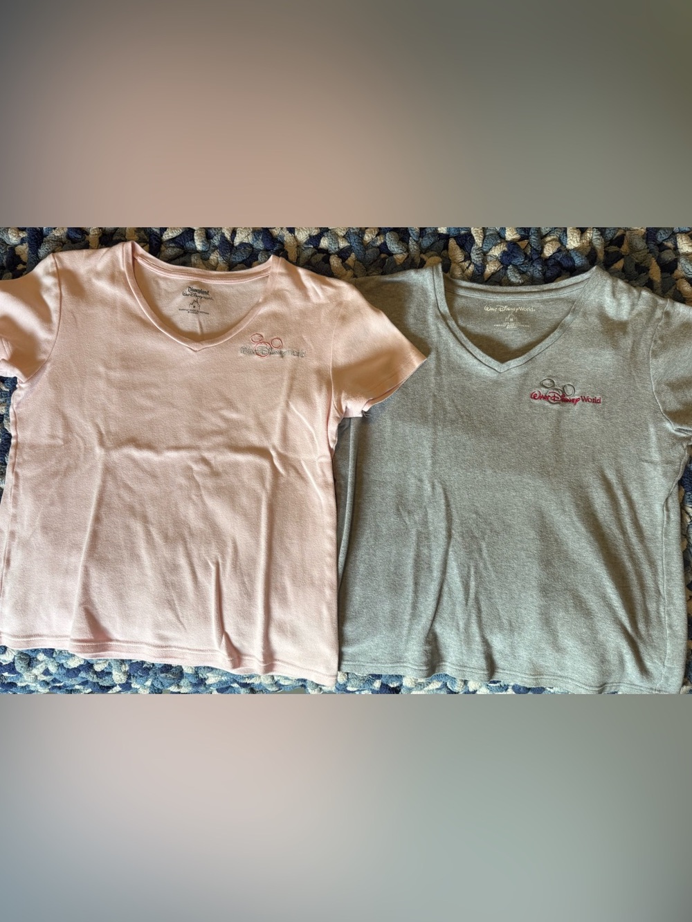 Set of 2 Walt Disney World Ladies Medium V-Neck Shirts